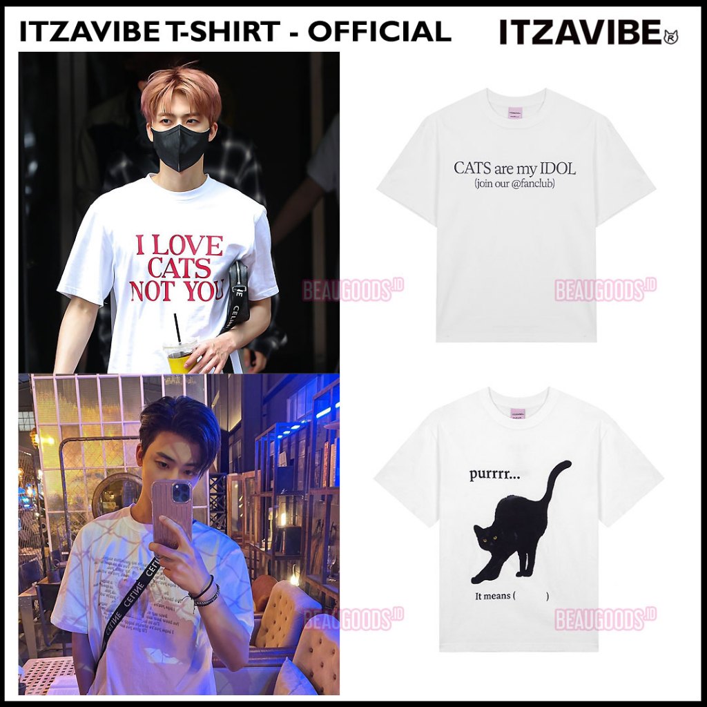ITZAVIBE★韓国アイドル着用★ I LOVE CATS NOT YOU X KANZE TEE I LOVE CATS NOT YOU X KANZE TEE - ITZAVIBE