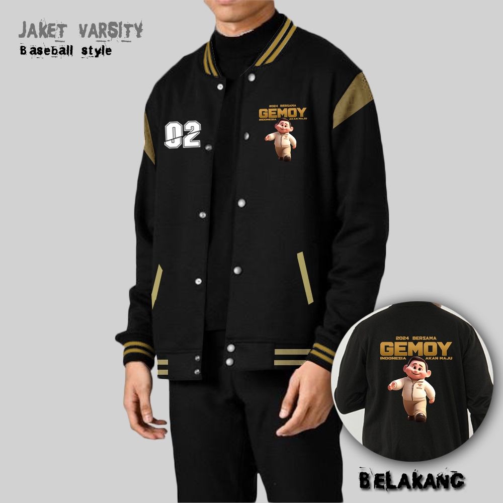 Jual JAKET BASEBALL KANCING VIRAL PRABOWO GEMOY TERBARU / JAKET CAPRES ...
