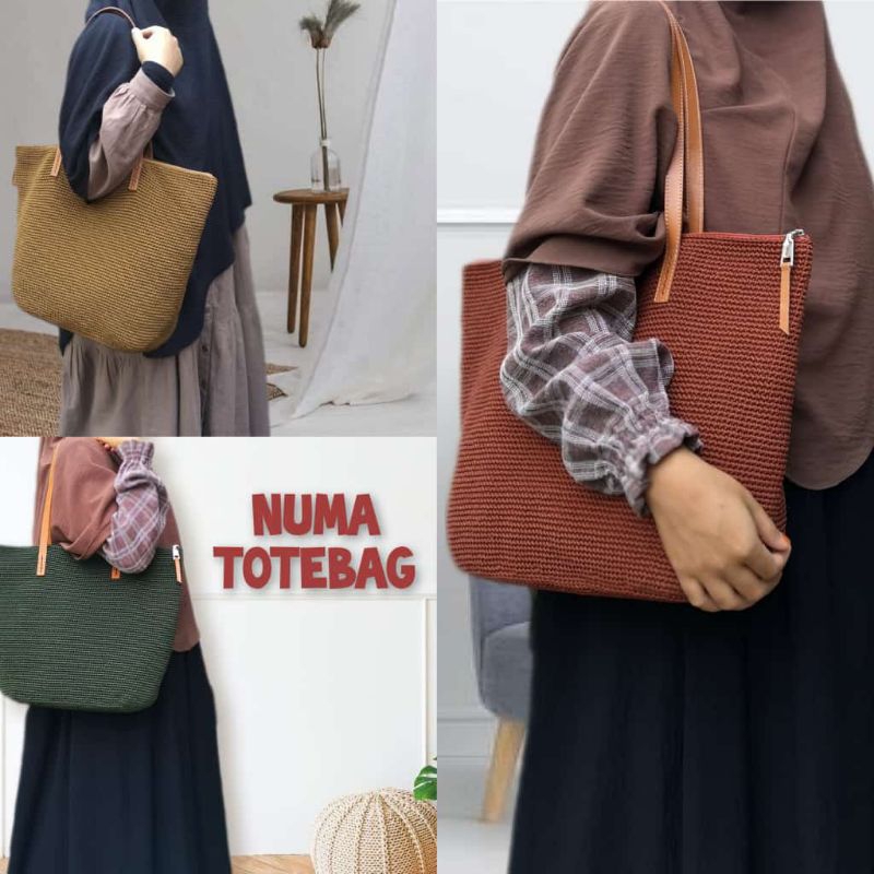 Jual Tote Bag Tas Rajut Nilon Leather Waterproof | Shopee Indonesia