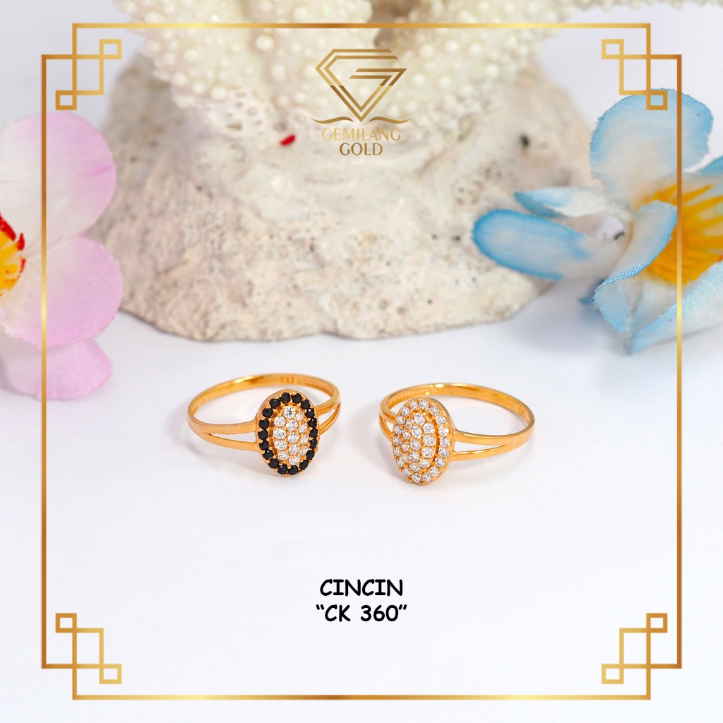 Jual CINCIN EMAS WANITA KADAR 300/6K & 375/8K FULL PERMATA KOMBINASI ...