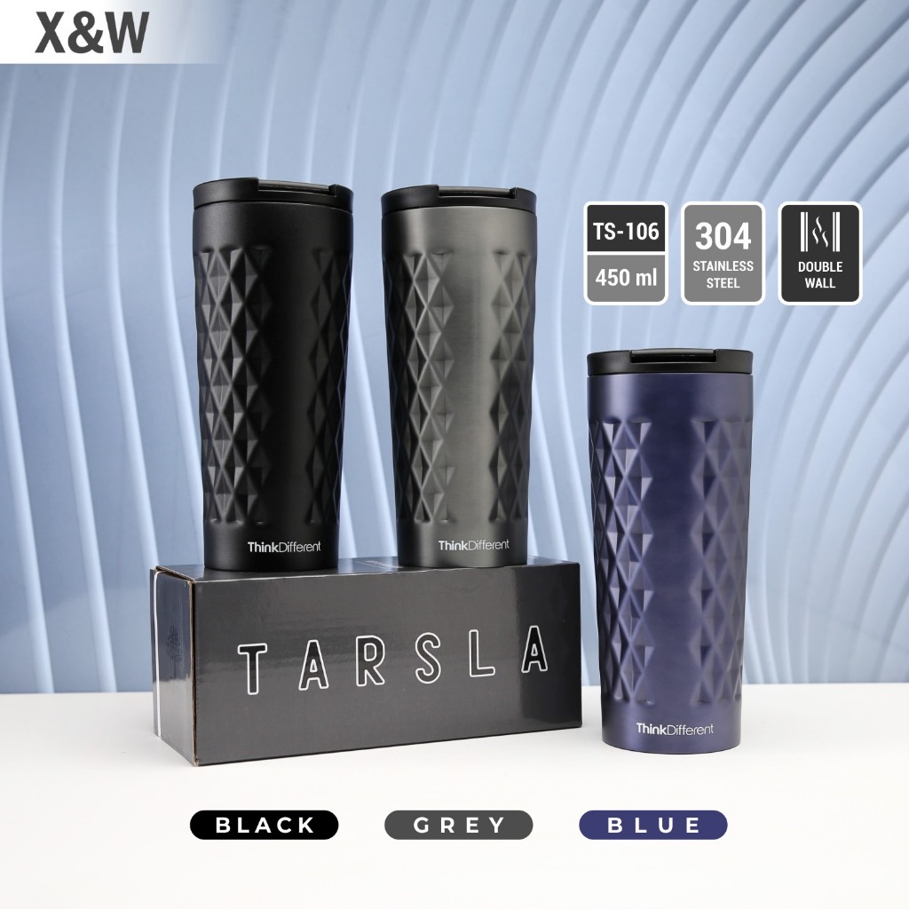 X&W Tumbler Stainless Vacuum Flask Double Wall TS-106 Mug Termos Tahan  Dingin Panas 450ML