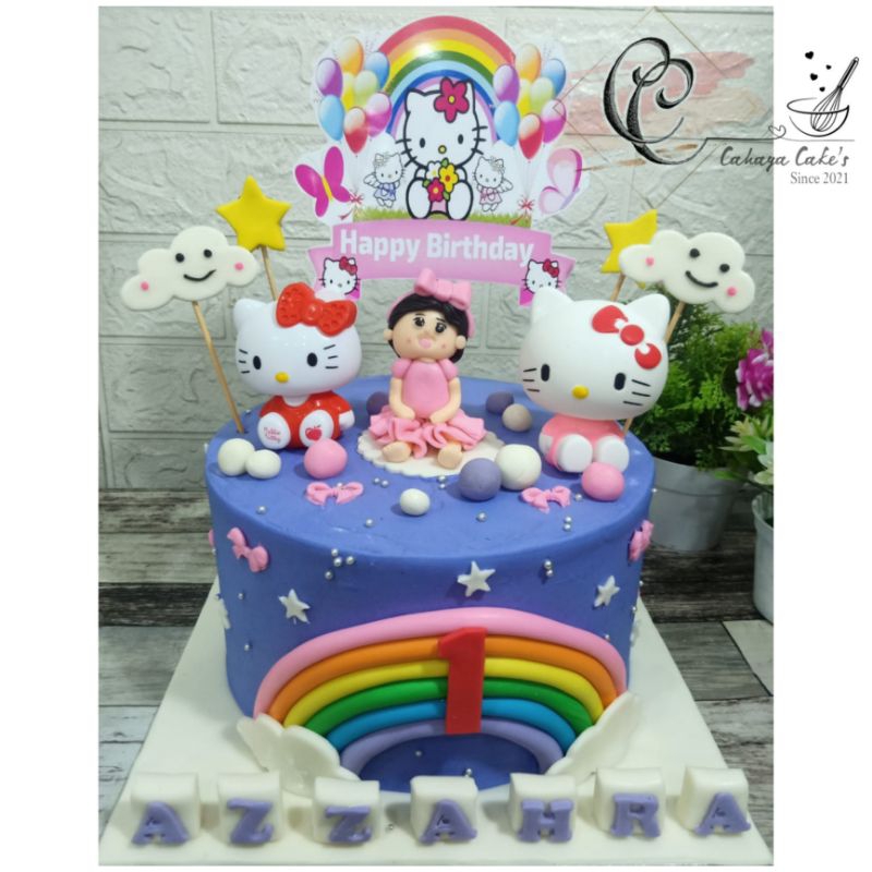 Jual Kue Ulang Tahun Hello Kitty / Hello Kitty Cake / Kue Ultah Free