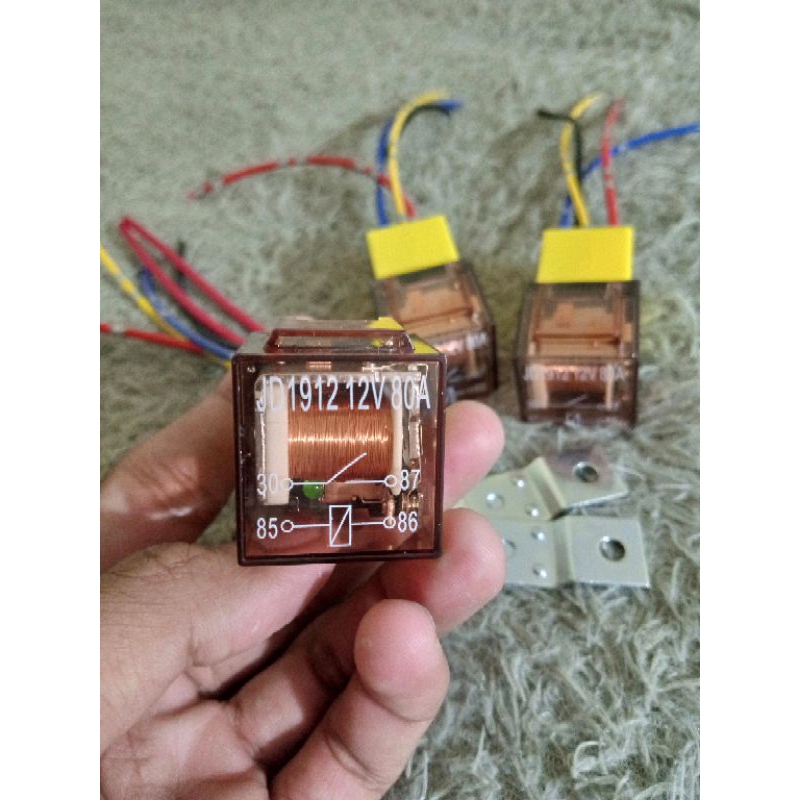 Jual Paket Lengkap RELAY TRANSPARAN 12v 80A Kaki 4 socket kabel bintik ...