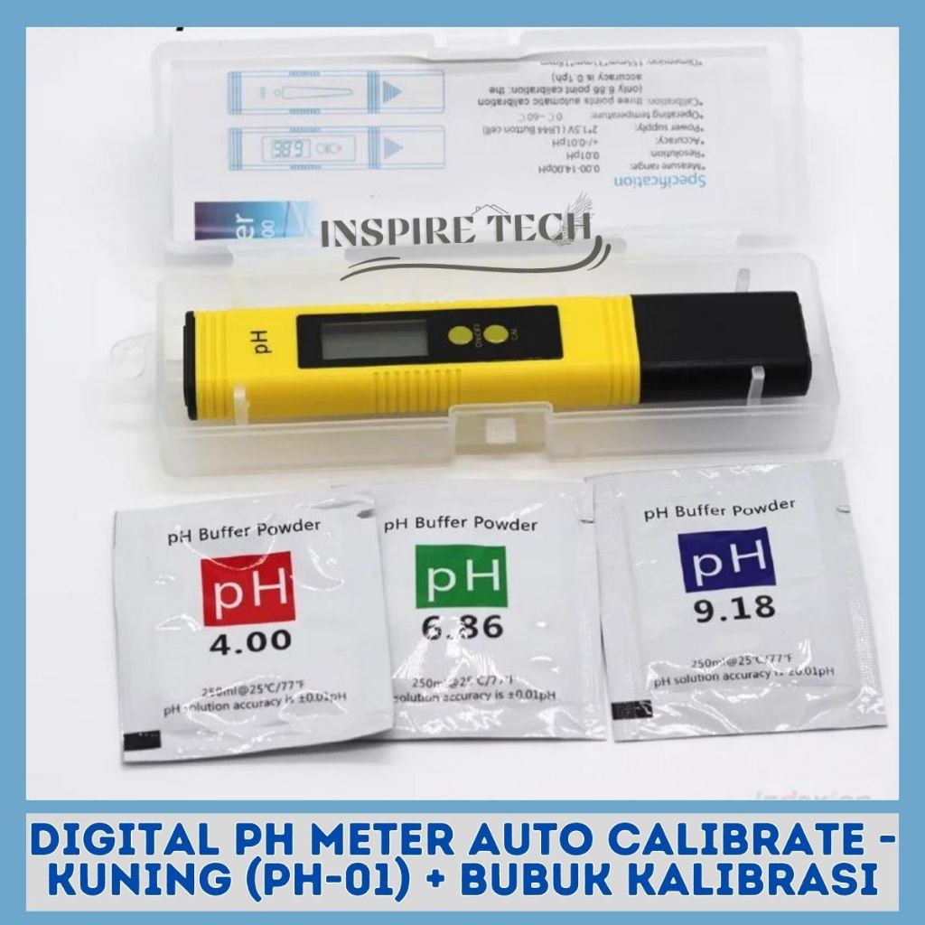 Jual Digital PH Meter Auto Calibrate - Kuning (PH-01) + Bubuk Kalibrasi ...