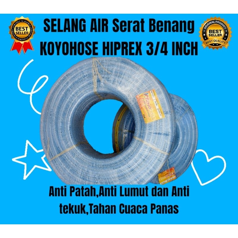 Jual SELANG AIR BENANG 3/4 INCH TEBAL 3MM KOYOHOSE HIPREX ECERAN 5 DAN ...