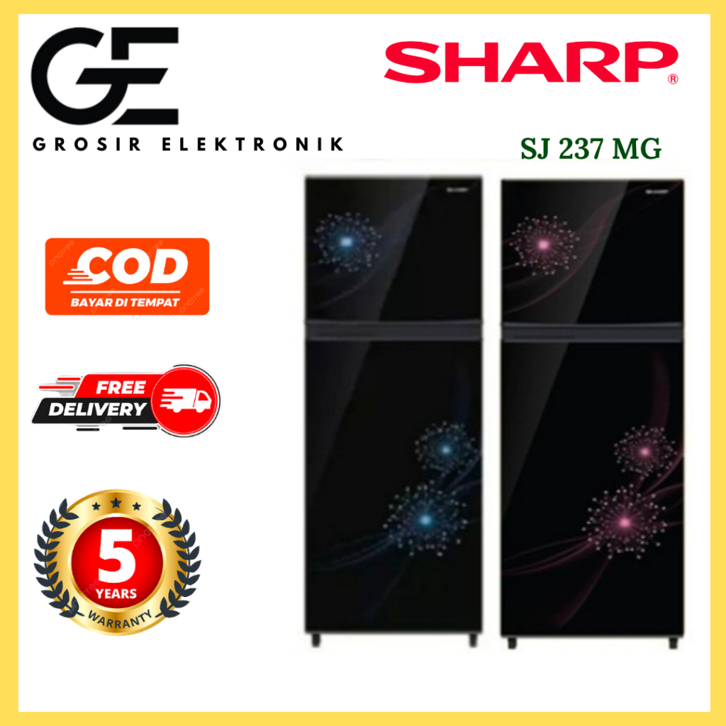 Jual Kulkas 2 pintu SHARP SJ 237 MG DB/DP No frost Glossy Door 220 ...