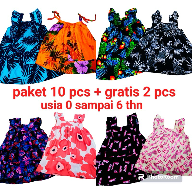 Jual ( 12 pcs 100rb ) PAKET HEMAT DRESS ANAK RAYON ROTARI MOTIF BUNGA ...