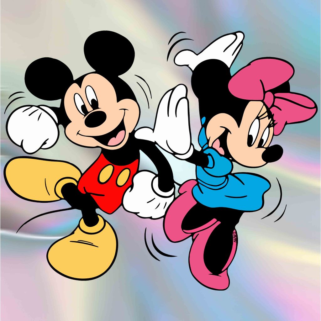 Jual SABLON STICKER DTF UKURAN 14CM MICKEY DAN MINNIE | Shopee Indonesia