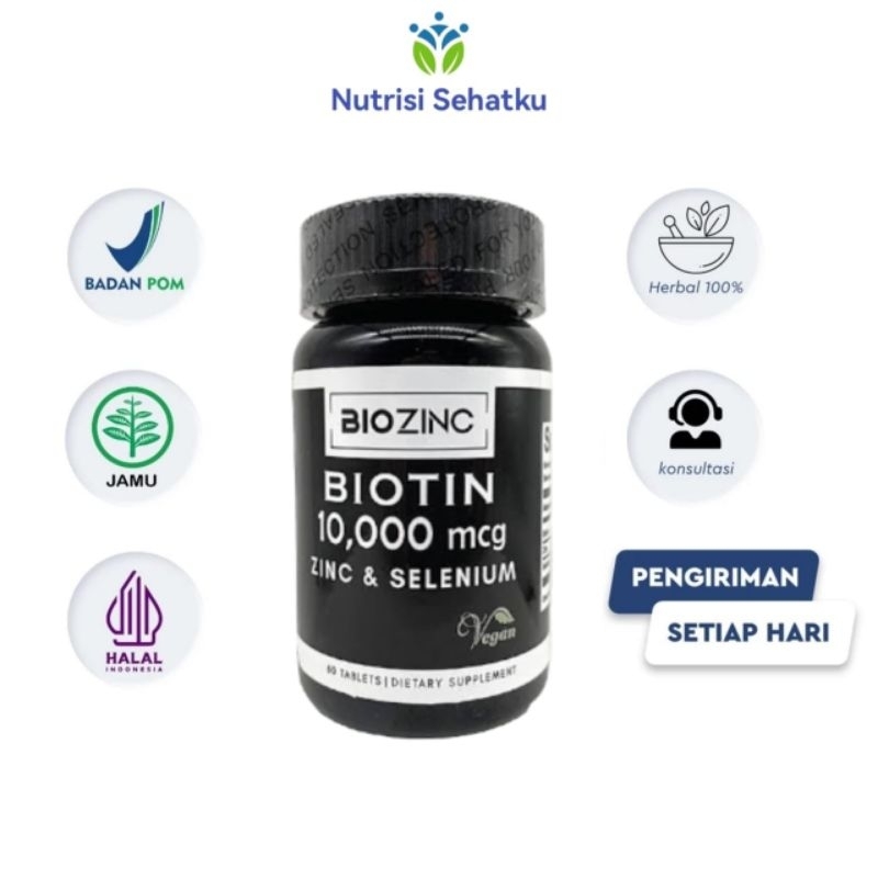 Jual Supplement BIOZINC (BIOTIN 10.000mg + zinc dan selenium) 60