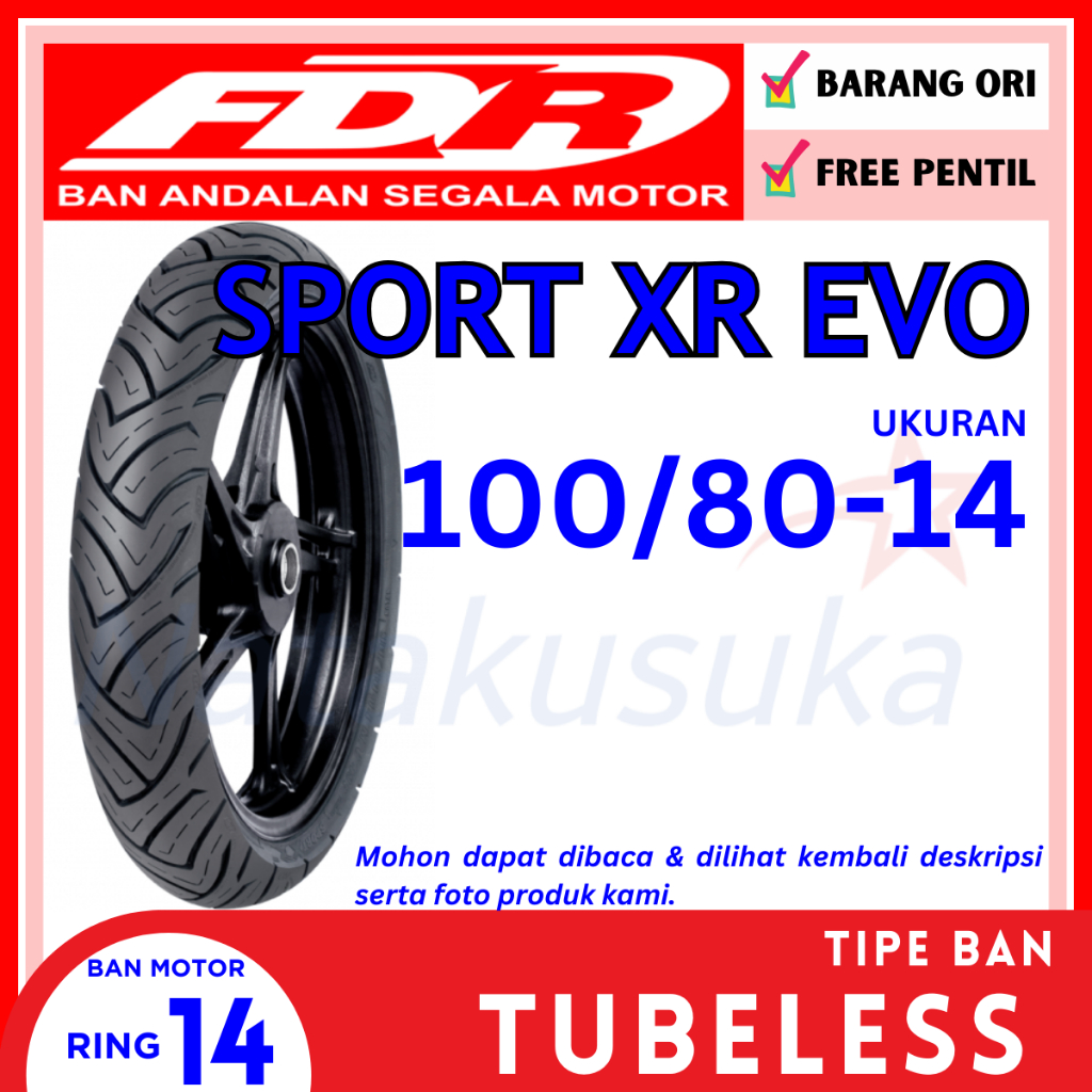 Jual FDR Sport XR Evo 100/80 - 14 Tubeless (TL) | Shopee Indonesia