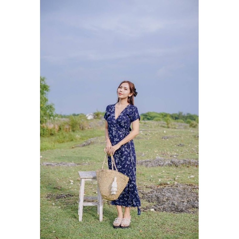 knee length dresses for ladies ELONA maxi linen summer dress in lemon yellow – • unlined • main image 1