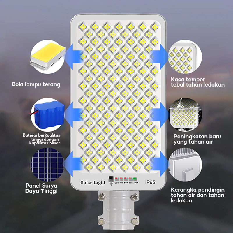 [Garansi 10 tahun] Lampu Tenaga Surya Outdoor PJU LED IP67 Lampu Jalan Solar Cell With Remote