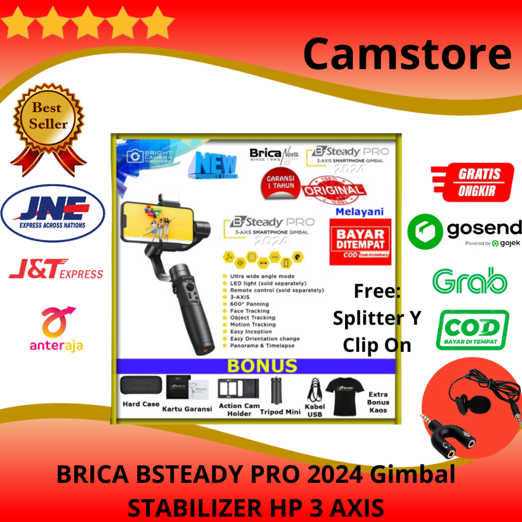 Jual Brica B-Steady 2024 BSteady PRO 3-Axis Compact Camera Smartphone ...