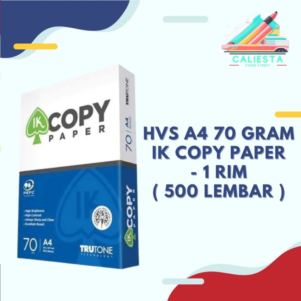 Jual Kertas HVS A4 70 Gram IK Copy Paper - 1 Rim ( 500 Lembar ...