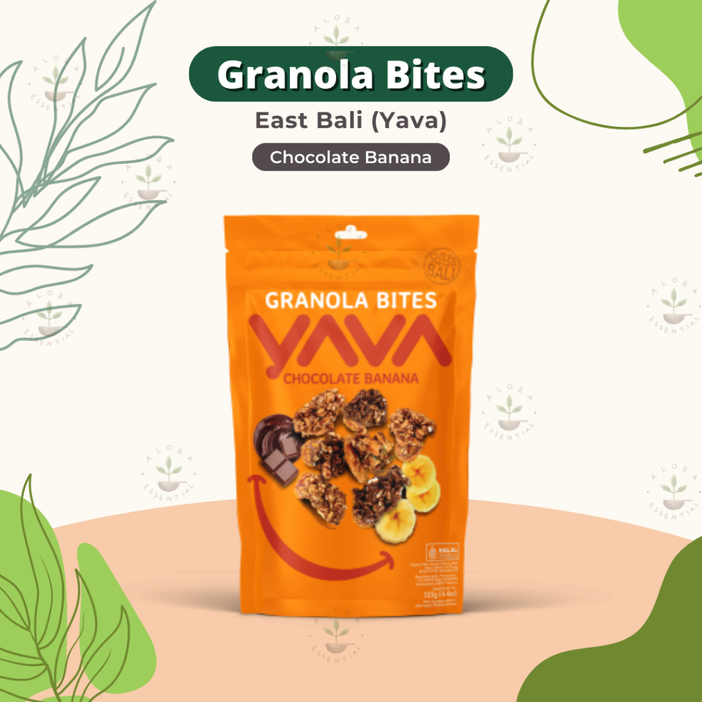 Jual East Bali Cashews Yava Granola Bites Chocolate Banana 125gr Shopee Indonesia