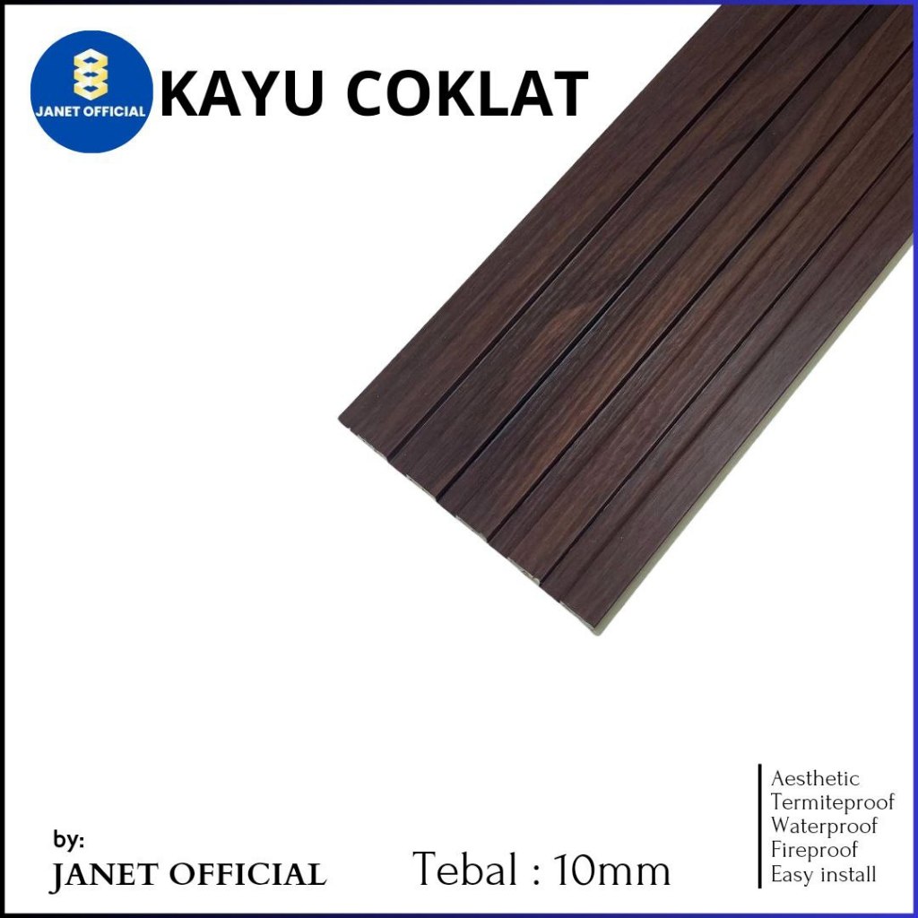 Jual Wpc Wallpanel Kayu Coklat 3 Meter 300cm X 15 5 Cm X 1cm Pvc Wall