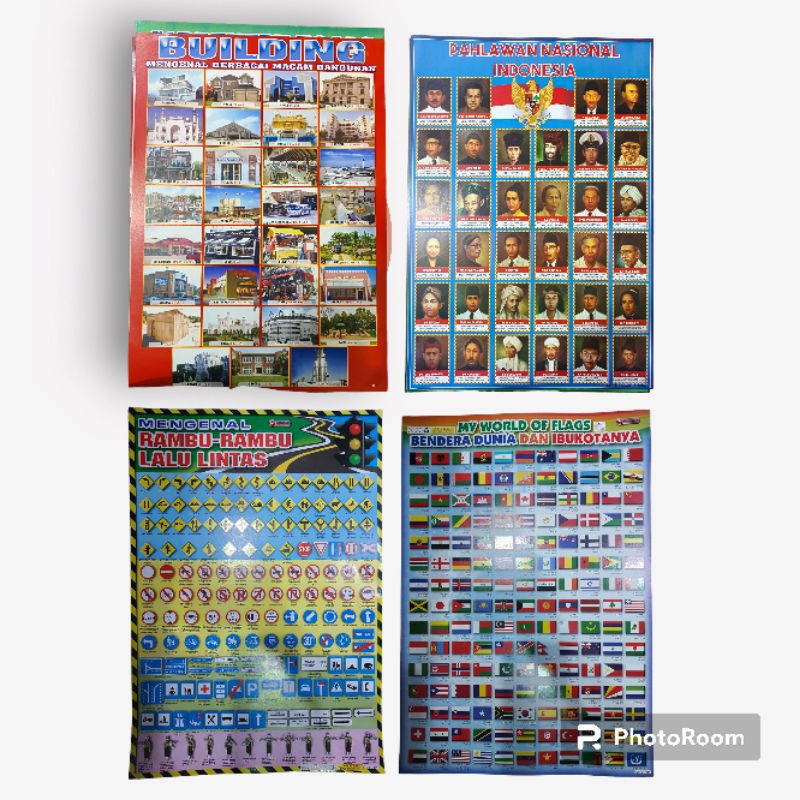 Jual POSTER PAHLAWAN NASIONAL MACAM-MACAM BANGUNAN RAMBU LALU LINTAS ...