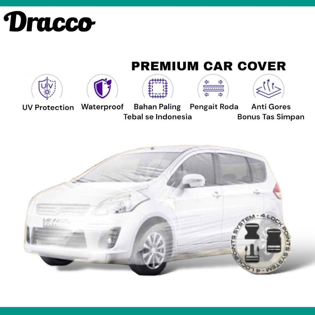 Sarung Mobil ERTIGA Transparan Premium DRACCO–Cover Waterproof Anti Gores Debu Tebal Free Tas