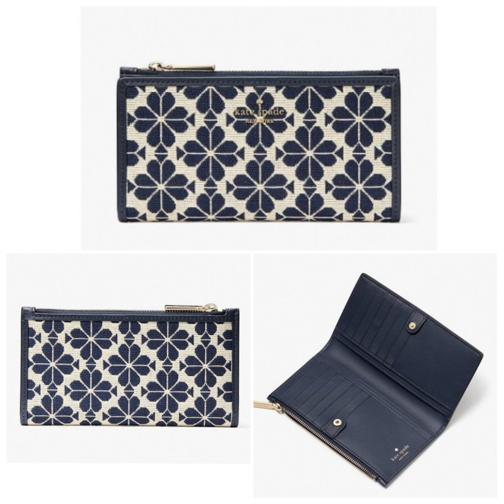 Jual Dompet KS Everything Large Slim Bifold Wallet Spade Flower Blue