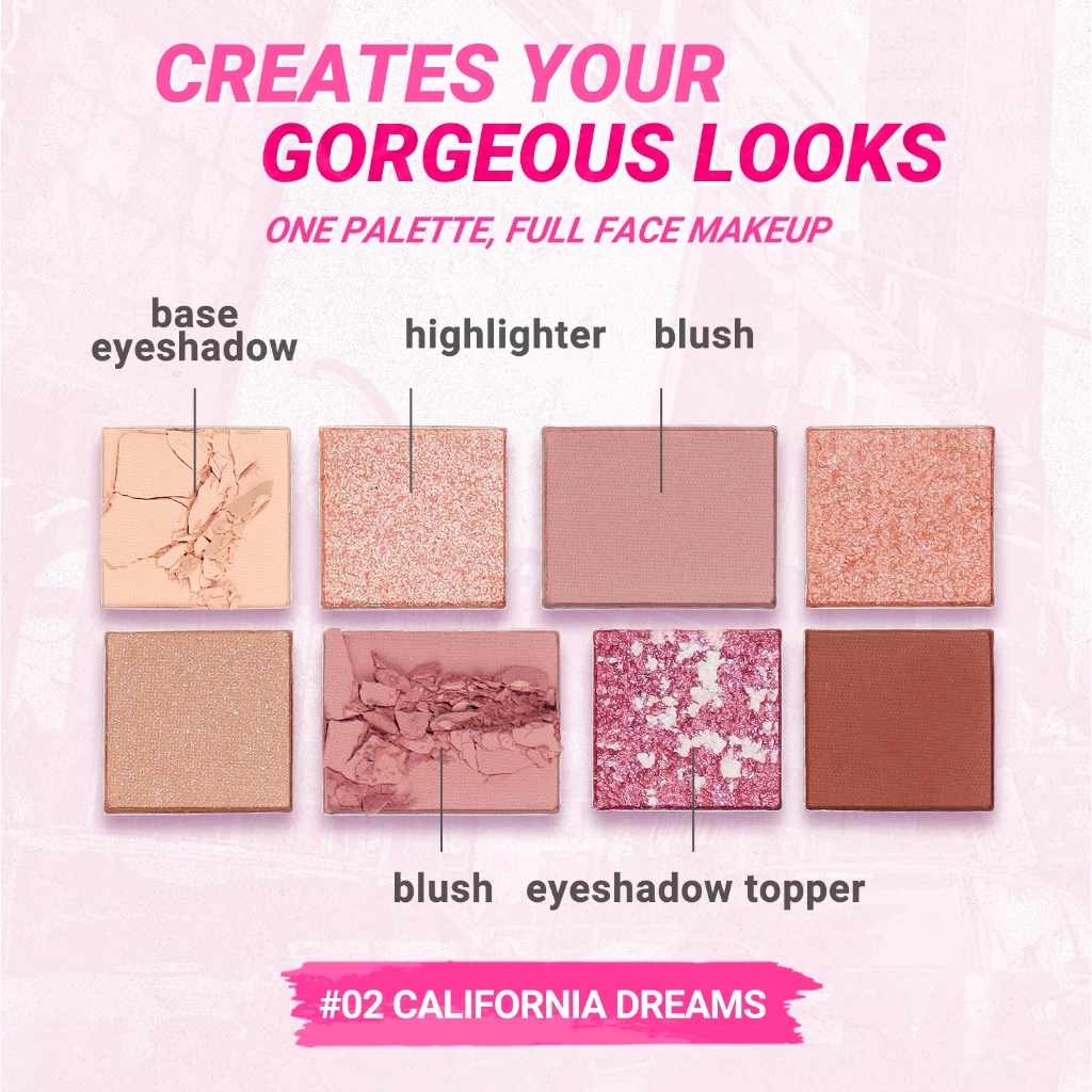 Palet Eyeshadow Dazzle Me untuk Traveling - 8 Warna Makeup Mata Matte Alami BPOM