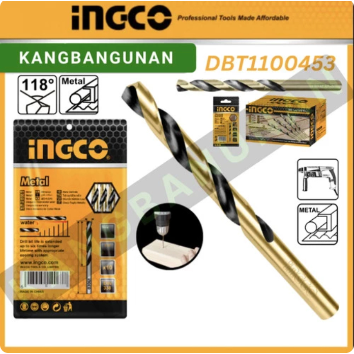 Jual Ingco Mata Bor Besi putih HSS 4.5mm / Mata bor untuk besi 4.5mm ...
