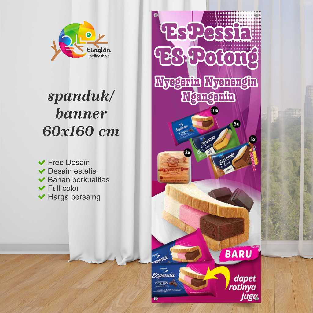 Jual Spanduk Banner Es Potong Es Pessia Free Desain | Shopee Indonesia