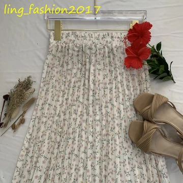 Rok Plisket Wanita Korean Style Rok Plisket Payung Motif Bunga Hyget Premium Rok Plisket Daisy