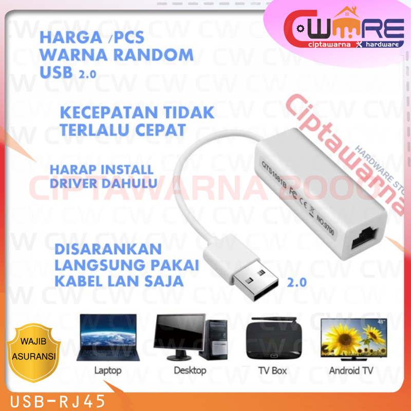 Jual Kabel Converter Adapter USB 2.0 Male To Ethernet LAN UTP RJ45 ...