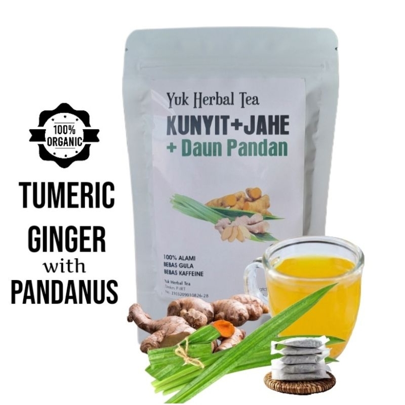 Jual TEH KUNYIT, JAHE + DAUN PANDAN / TUMERIC, GINGER with PANDANUS TEA ...