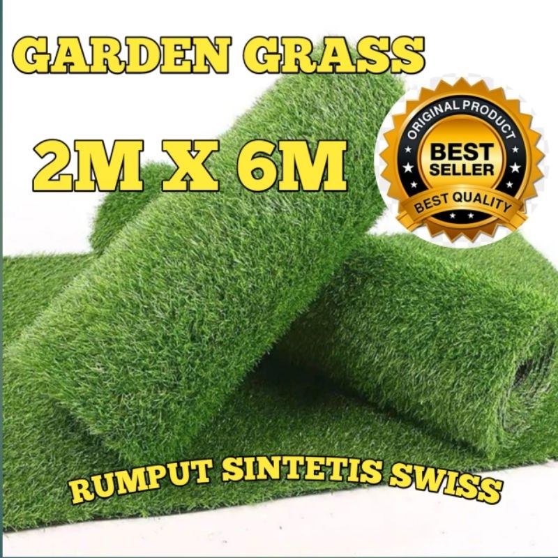 Jual Karpet Rumput Sintetis Swiss Roll Tebal Cm Ukuran M X M Rumput Sintetis Hiasan Lantai