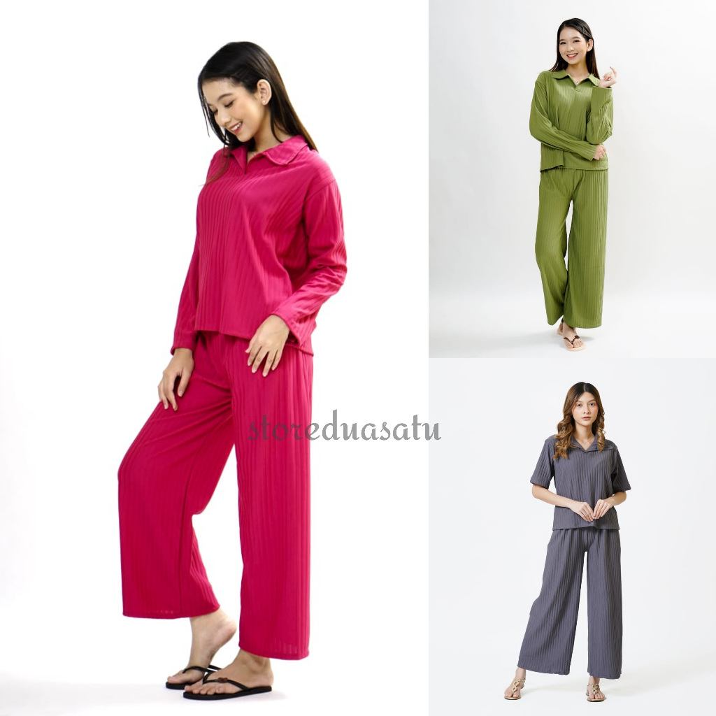Jual One Set Knit Premium Lengan Panjang Lengan Pendek Ukuran Jumbo ...