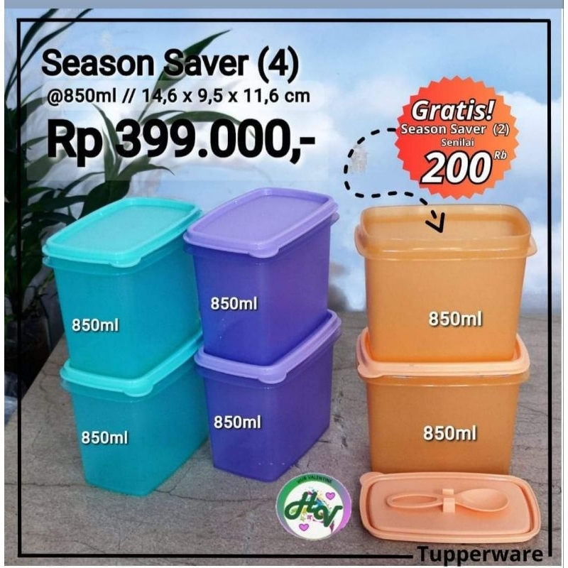 Jual Tupperware Four Season Saver Set 3pcs Shopee Indonesia