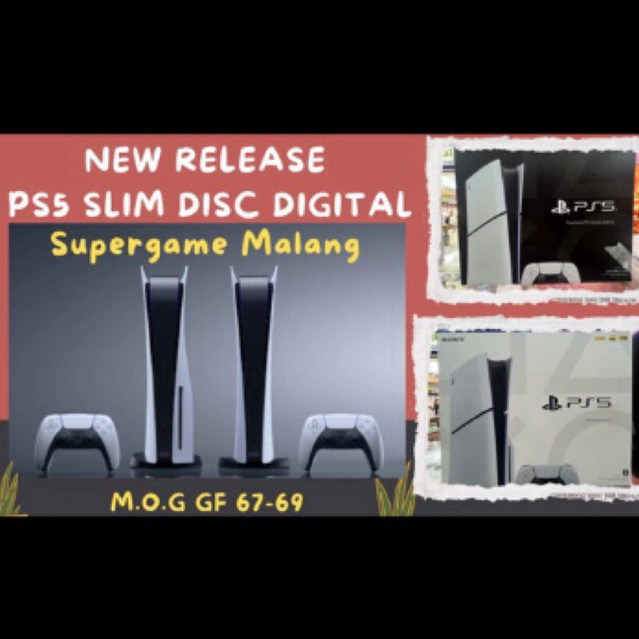 Jual PS5 Slim Disc Digital Console Sony Playstation Model PS 5 Slim