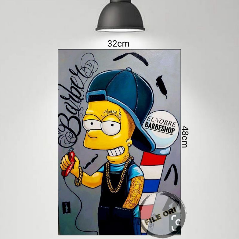 Jual POSTER LOGO BARBERSHO LOGO/CARTOON LENGKAP ART PAPER A3PLUS