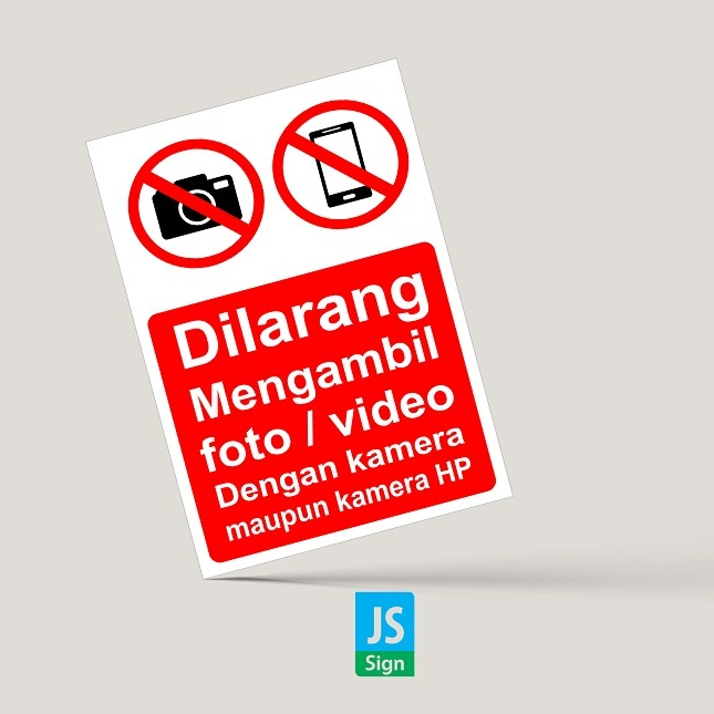 Jual Sticker K Safetysign Dilarang Mengambil Foto Video Shopee