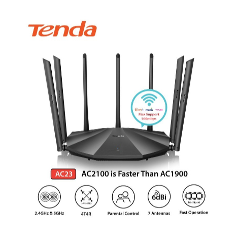 Jual Tenda AC23 AC2100 Router Wireless Dual Band Gigabit WiFi | Shopee ...