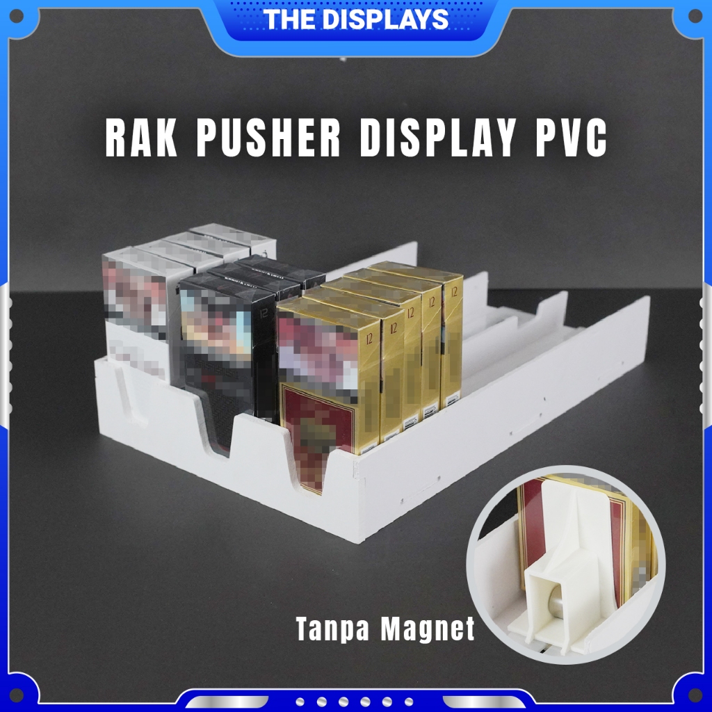 Jual Pusher Rak Display PVC Board Otomatis Model Grup 3 Baris | Shopee ...