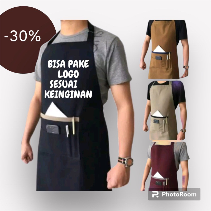 Jual Celemek Costum Apron Costum Bordirbisa Pake Logo Sesuai Keinginan Shopee Indonesia