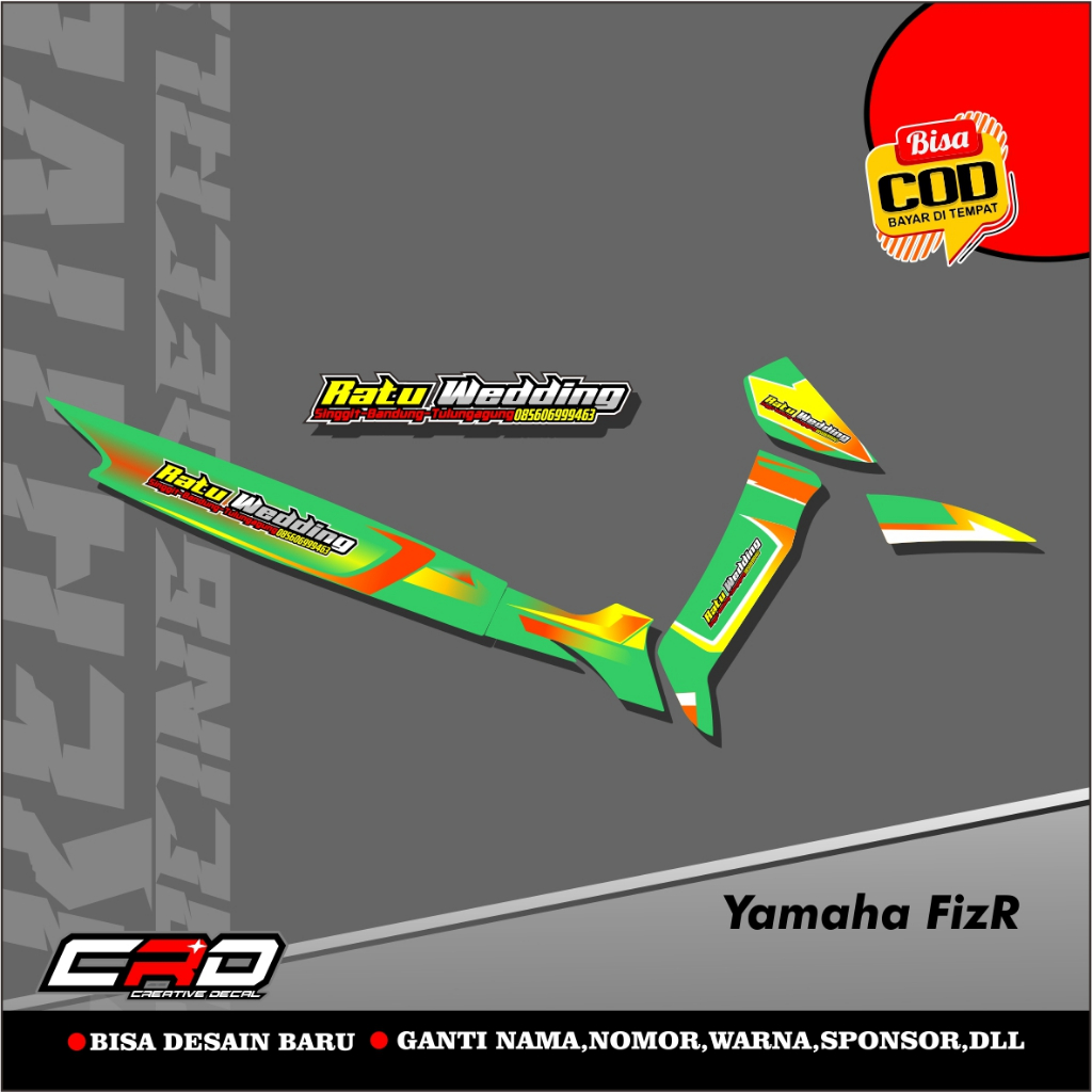 Jual Sticker Striping Motor FIZ-R Desain Terbaru Free Request Nama Nmr ...
