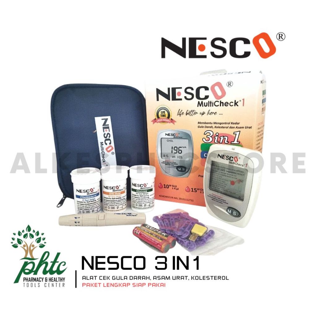 Jual Alat Nesco Multicheck GCU 3 In 1 Cek Gula Darah, Kolesterol, Asam ...