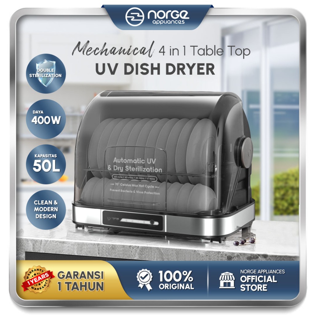 Jual 4 in 1 Tabletop UV Dish Dryer 50L 400W (NGDD501UV