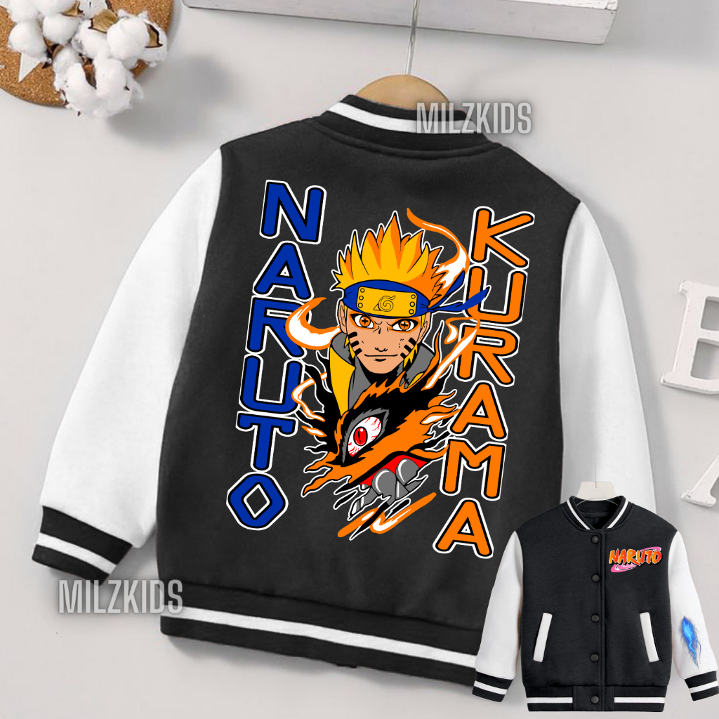 Jual Varsity Jaket Baseball NARUTO & KAKASHI Anak Usia 1 - 13 Tahun