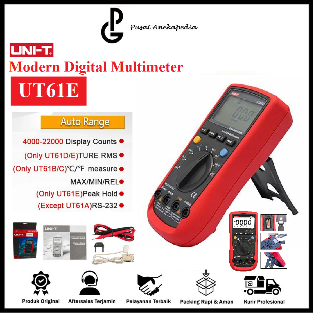 Jual UNI-T UT61E Modern Digital Multimeter AC DC Meter - Alat Pengukur ...