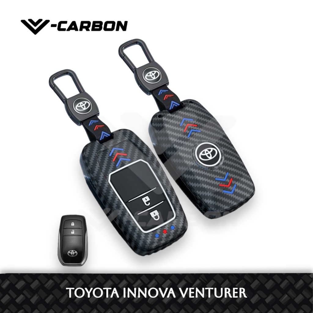 Jual V-Carbon ABS Key Cover Smartkey Casing Kunci Toyota Innova ...
