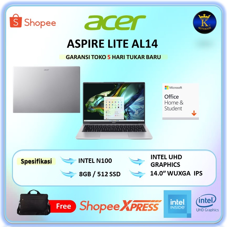 Jual Laptop Acer Aspire Lite Al14 31p Intel N100 8gb 512gb Ssd 14 Wuxga Ips W11 Shopee Indonesia 