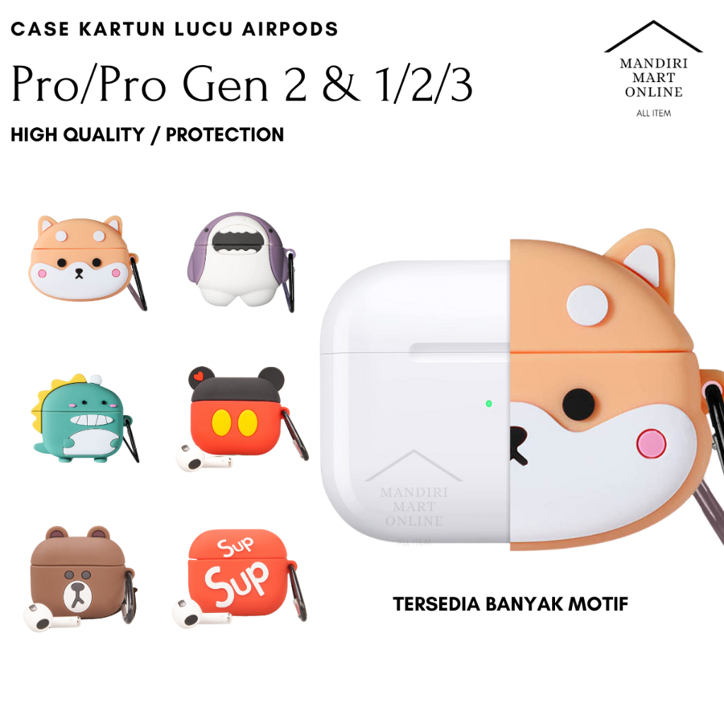 Jual Case Cover AirPods Pro 3D Karakter Lucu Case Pelindung Airpods Gen