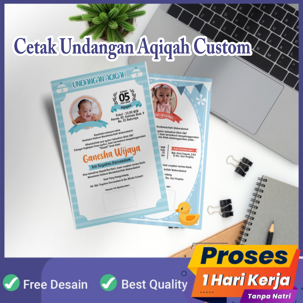 Jual CETAK UNDANGAN AQIQAH TASYAKURAN ANAK FREE DESAIGN | Shopee Indonesia