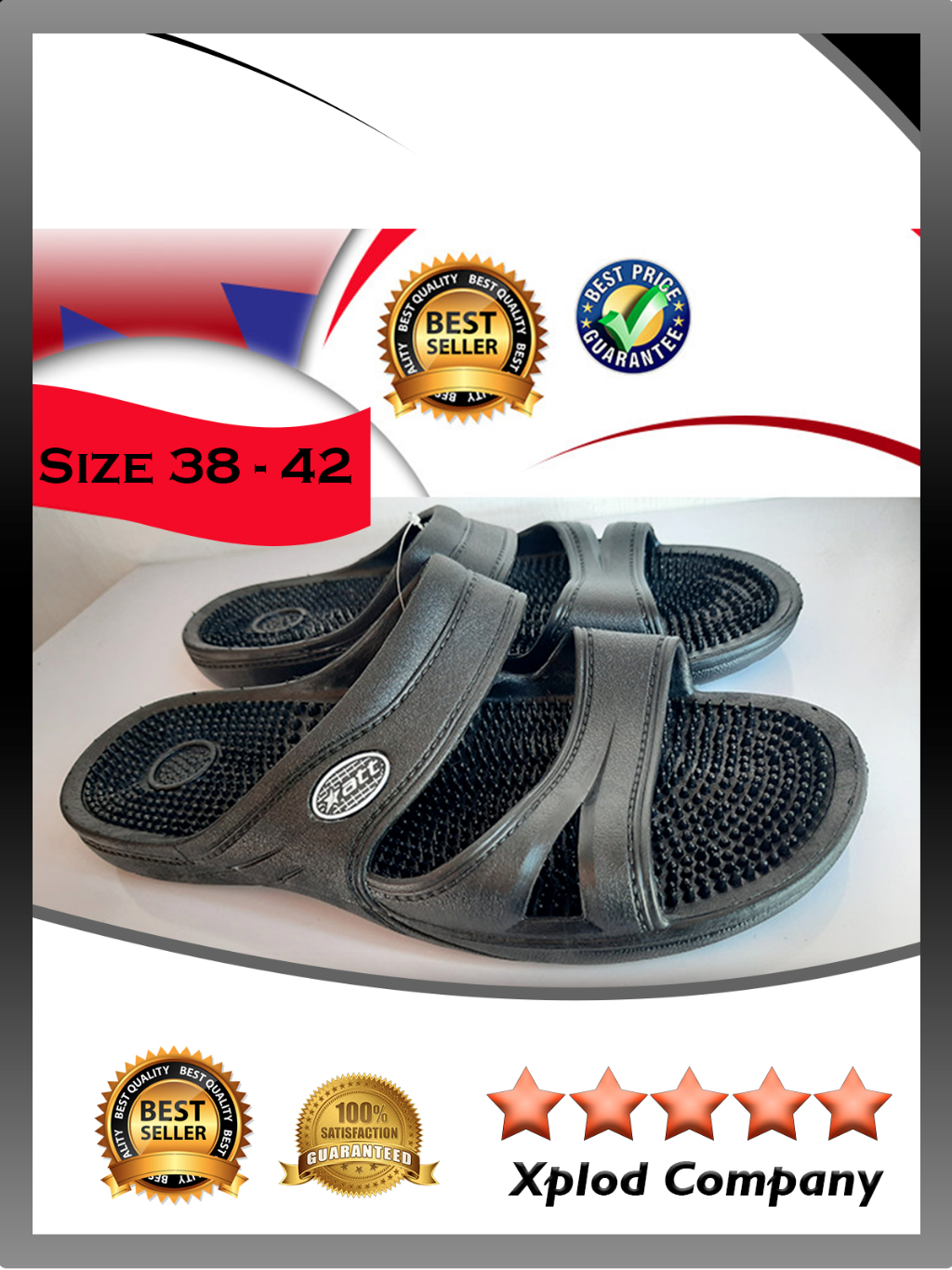 Jual All Varian Sandal Refleksi Selop Att Ukuran Sendal Selop Pria Alas Duri Hitam