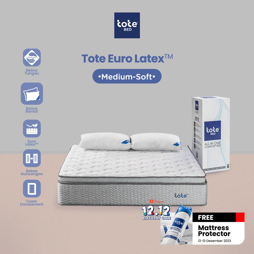 Jual Tote Euro Latex™ Pillow Top Spring Bed / Vacuum Mattress / Kasur