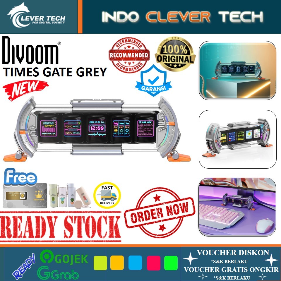 Jual Divoom Times Gate Pixel Art Informative Display Cyberpunk Digital ...